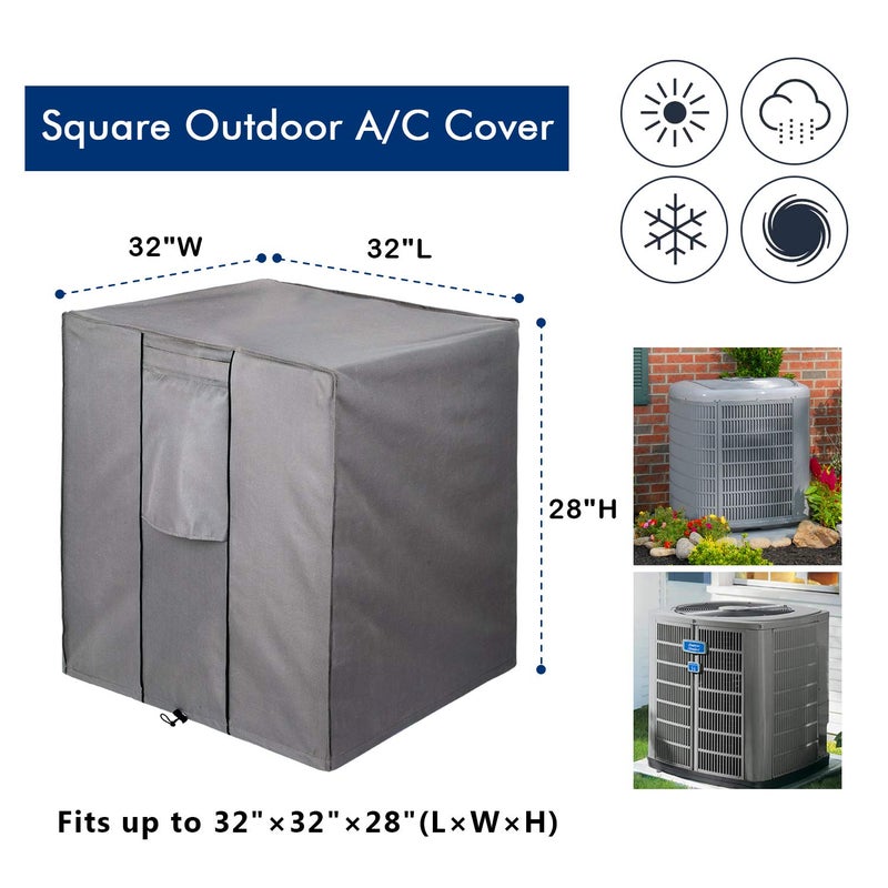 BOLTLINK Air Conditioner Covers for Outside Units, AC Unit Covers Outdoor Fits up to 32 x 32 x 28 inches - Image 2